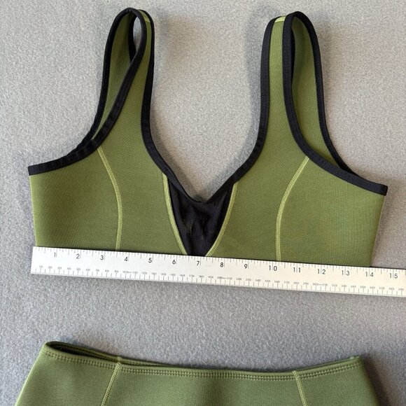 Hoaka Bikini Set Two Pieces Army Green Size M Top Bottom Summer Neoprene Beach - Picture 4 of 15